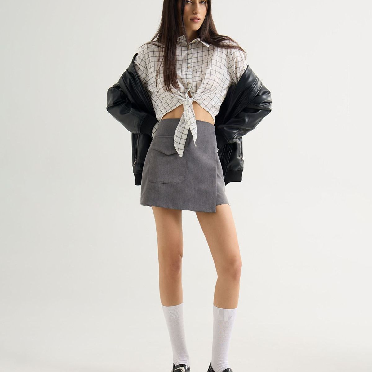 SEVEN SEVEN - Short Con Tapa  Para Mujer Gris Seven Seven