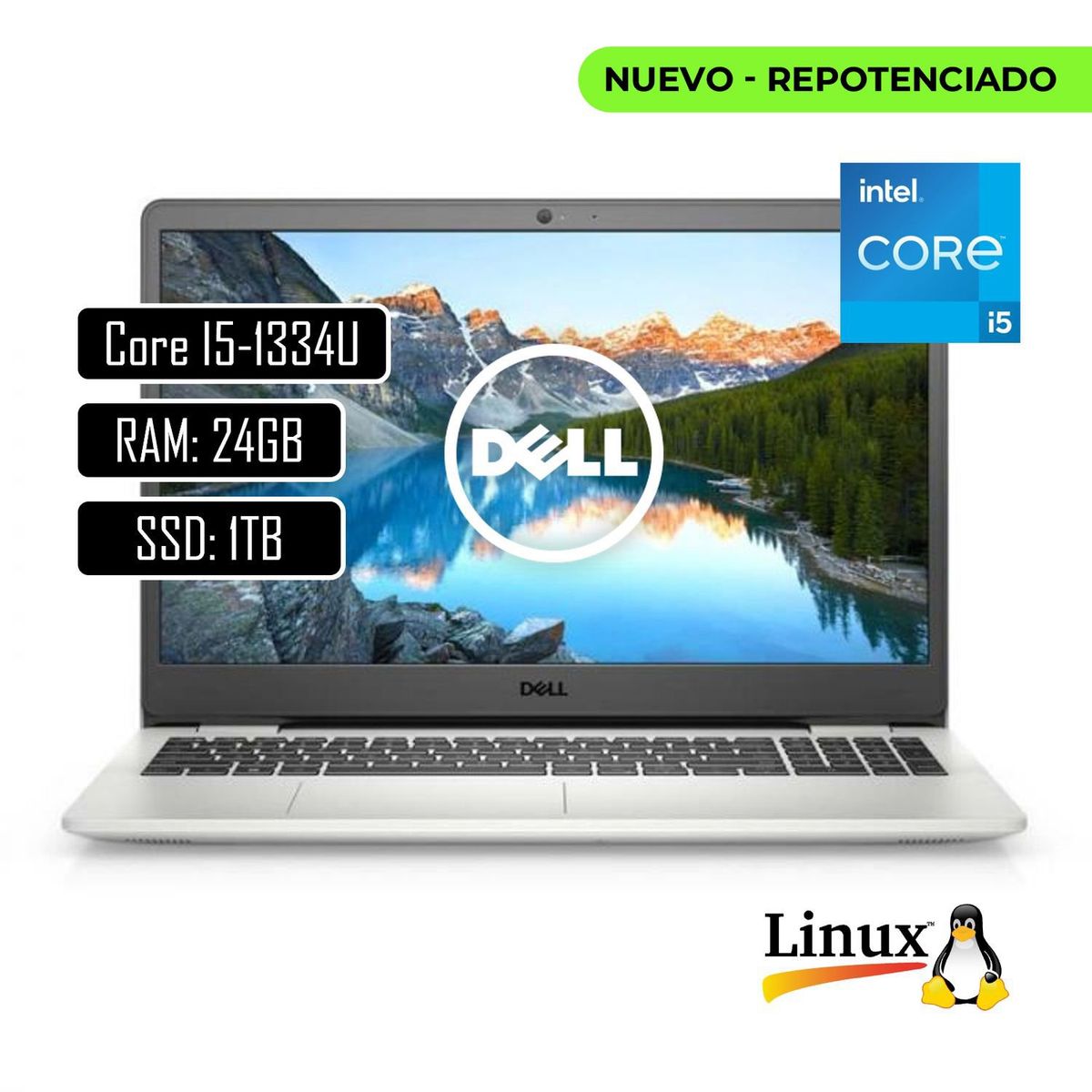 DELL - PORTATIL DELL 3530 Intel Core i5-1334U 15.6" FHD 24GB RAM 1TB SSD Linux