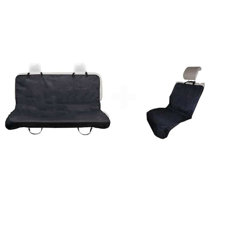 VELBROS - Combo 2 Forros Sillas Carro Perro Protector Auto Mascota - Negro - Universal