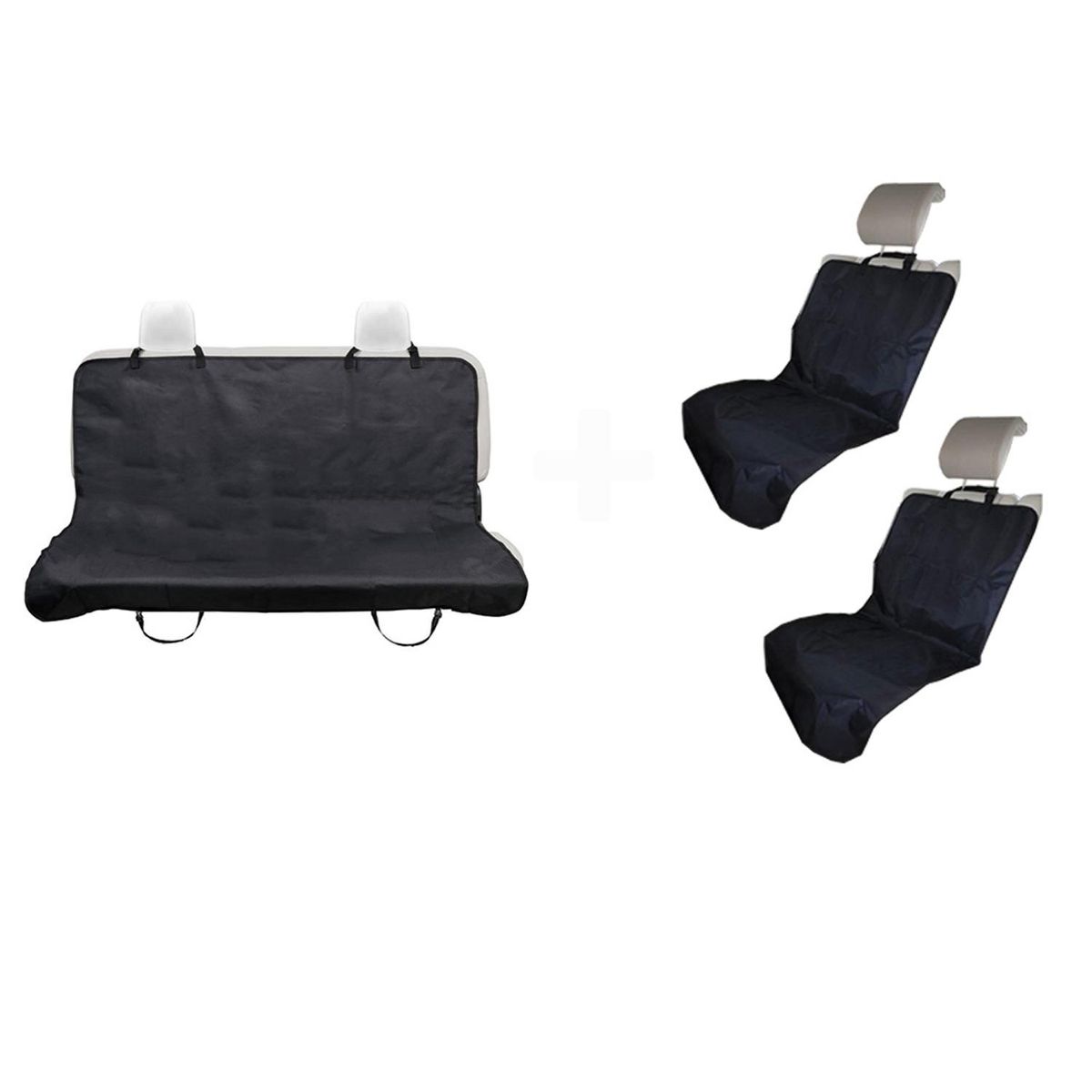 VELBROS - Combo 3 Forros Sillas Carro Perro Protector Auto Mascotas - Negro - Universal