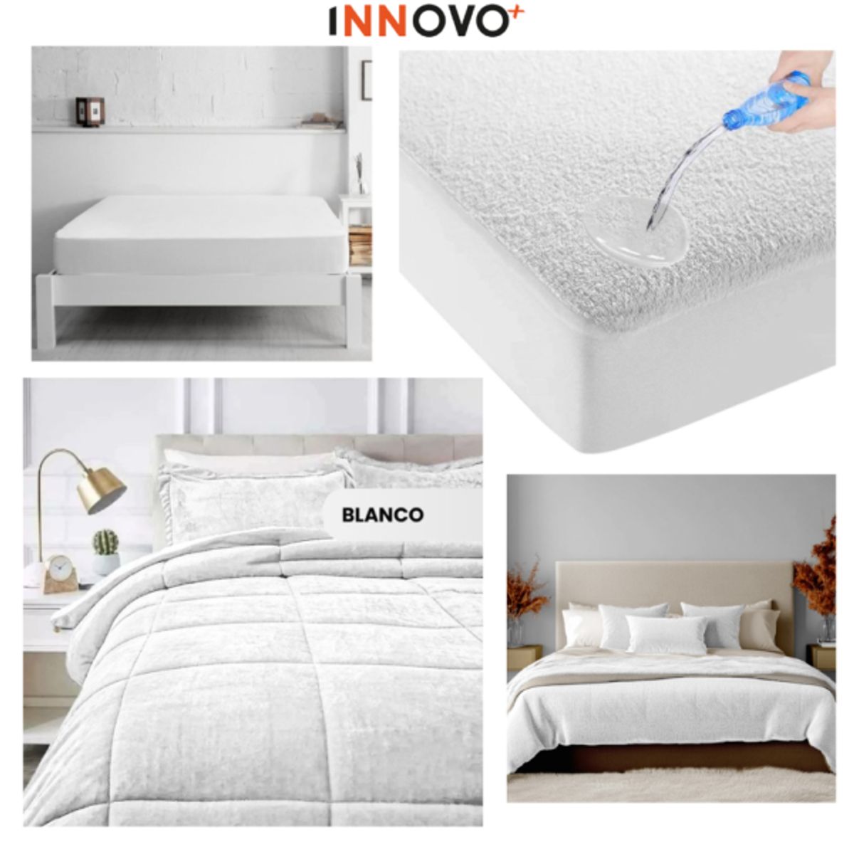 INNOVA - Combo Cubrelecho Térmico Doble Funda Ovejero + Protector De Colchón
