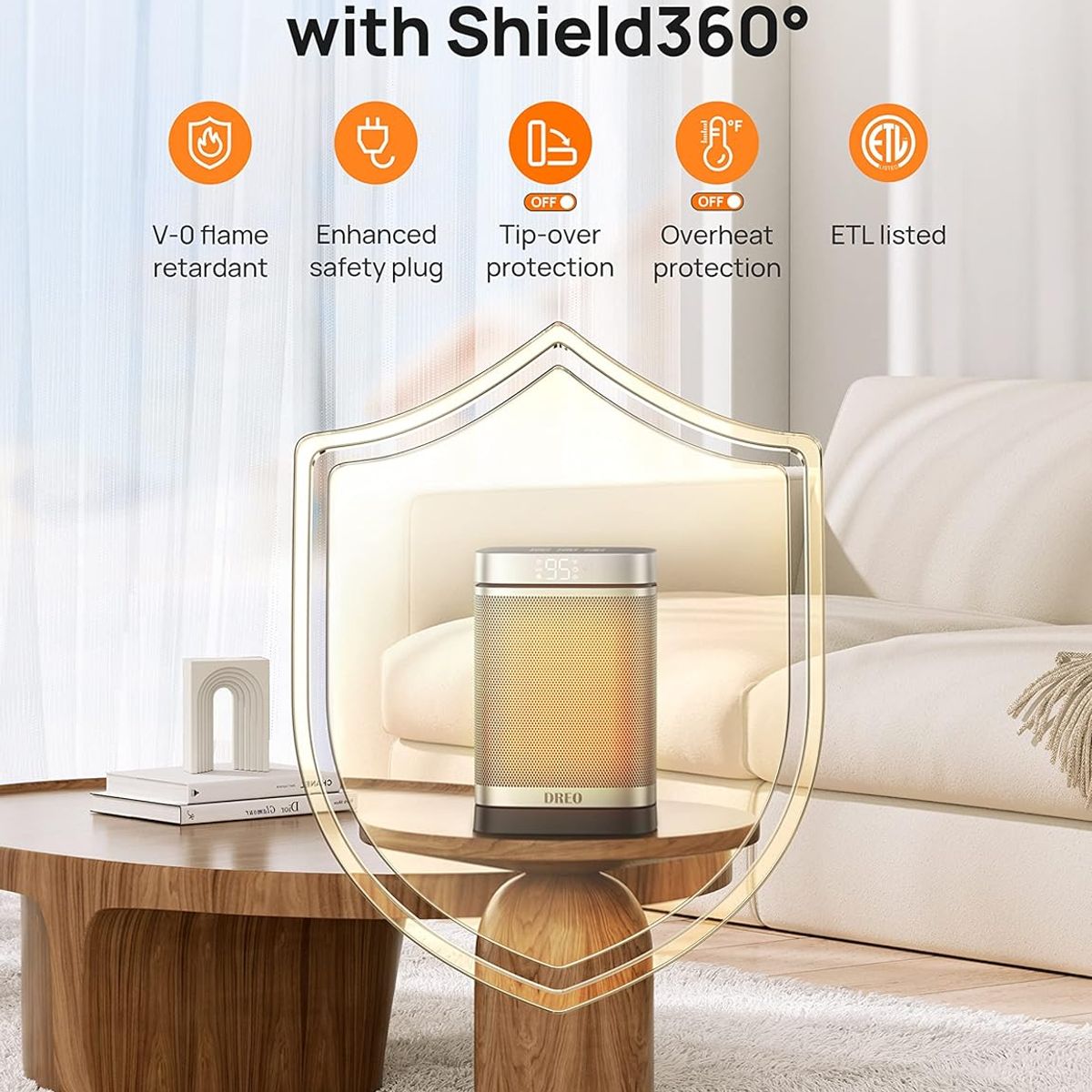 GENERICO - Dreo Calentador Portatil Eléctrico 70o De Cerámica 1500w