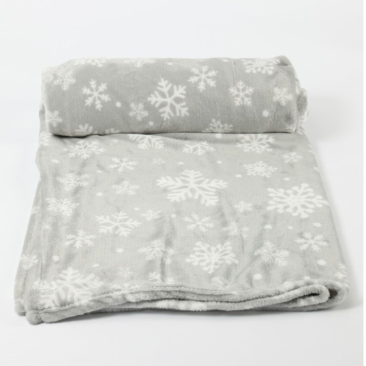 MY HOME STORE - Cobija Christmas Blanket  Copos de Nieve Grises