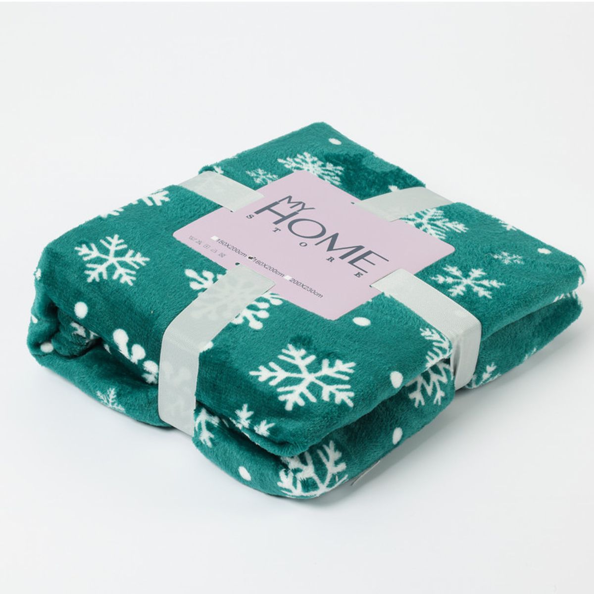 MY HOME STORE - Cobija Christmas Blanket  Copos de Nieve Verdes