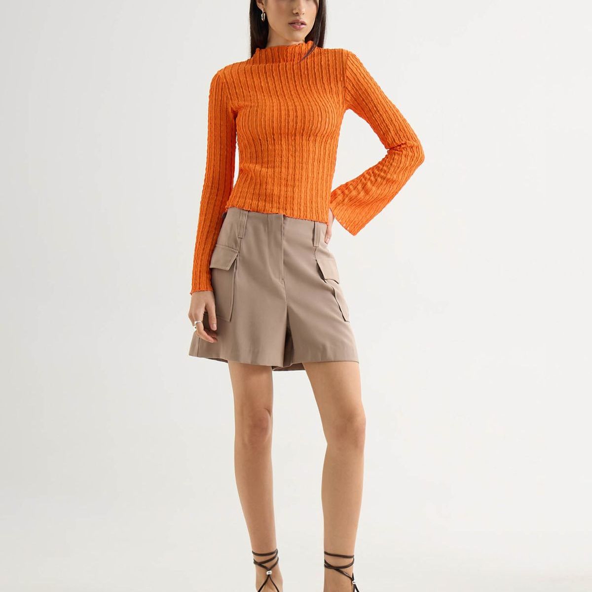 SEVEN SEVEN - Short Para Mujer Mom Color Taupe Marca Seven Seven #28191083