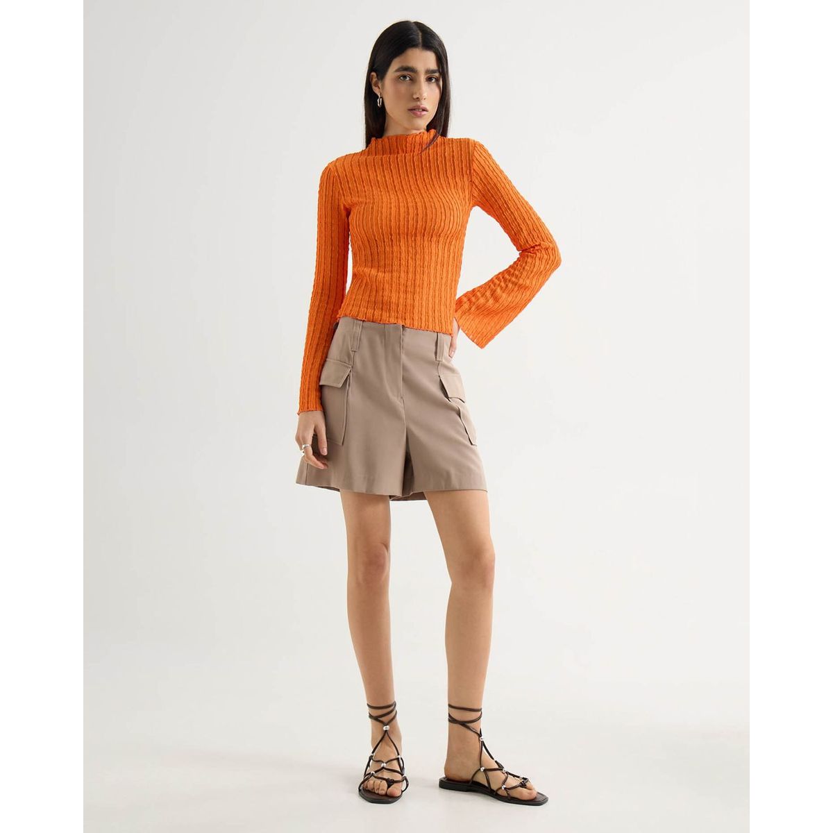 SEVEN SEVEN - Short Para Mujer Mom Color Taupe Marca Seven Seven #28191083