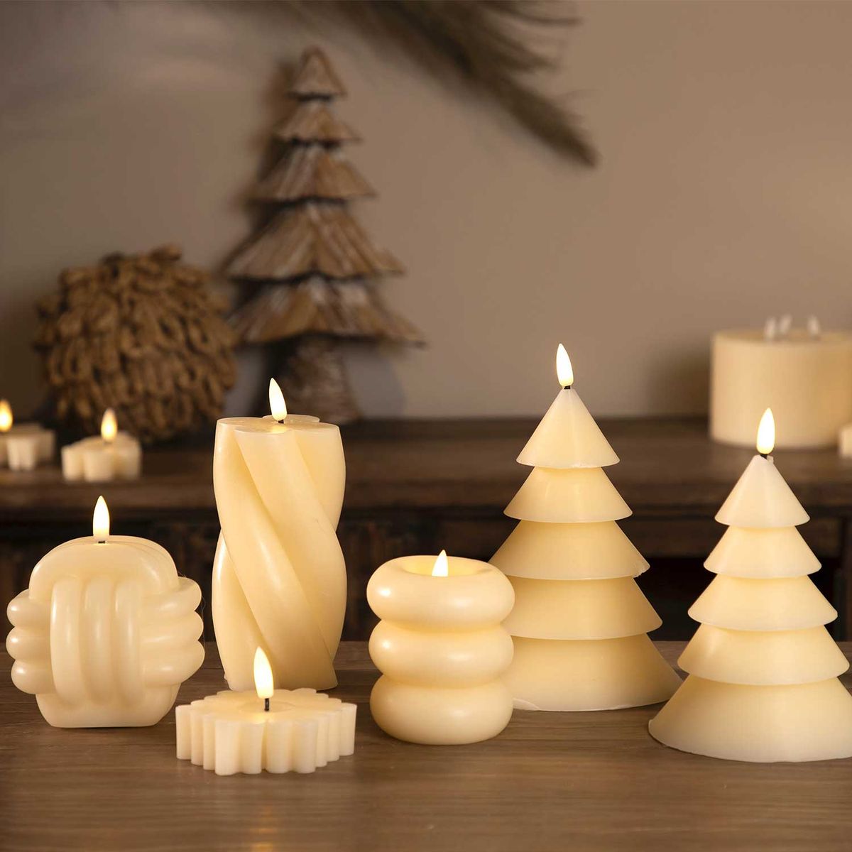 AMBIENTE GOURMET - Vela led espiral marfil 75x15cm Ambiente Gourmet