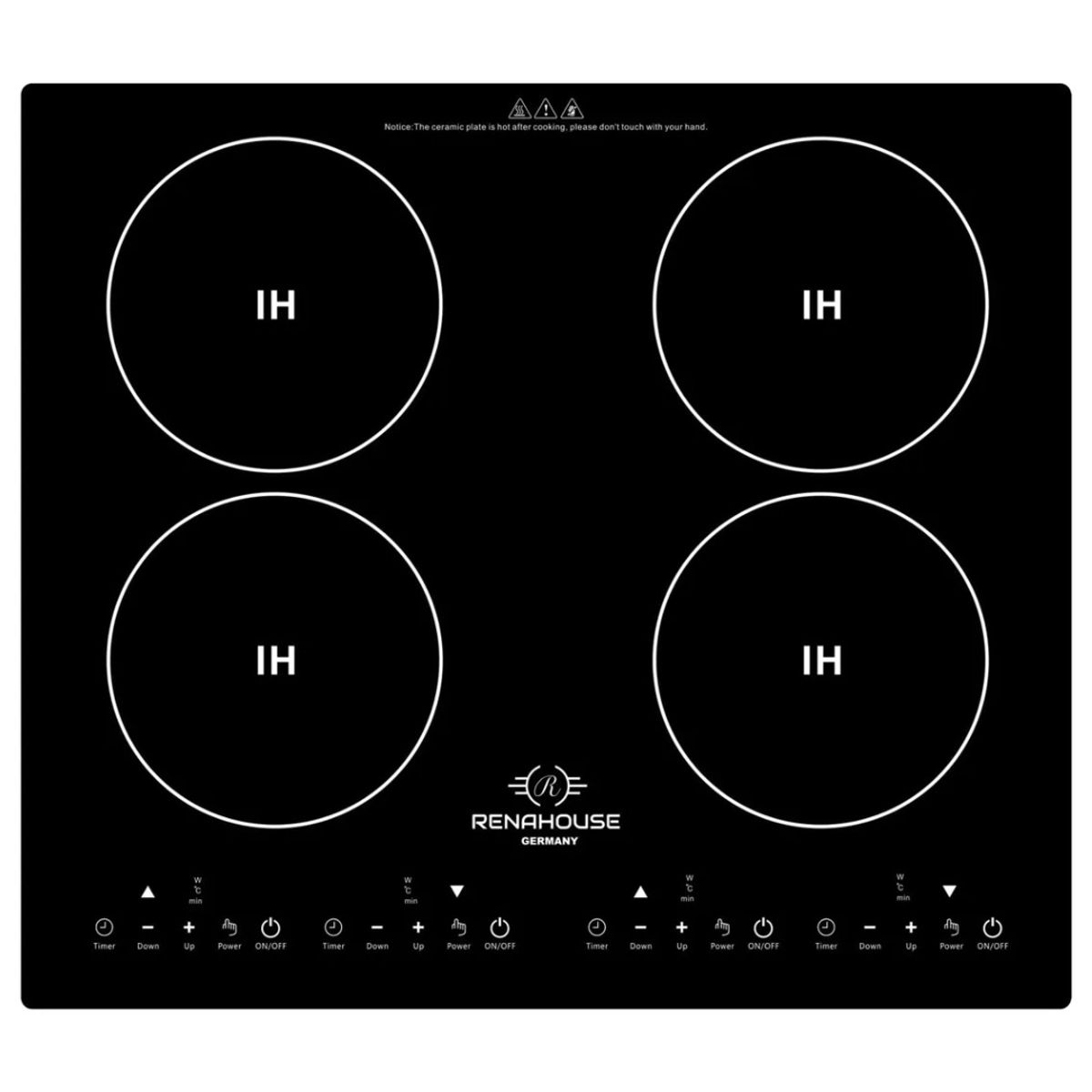 GENERICO - Estufa De Inducción 3600w Renahouse Germany 4 Puestos