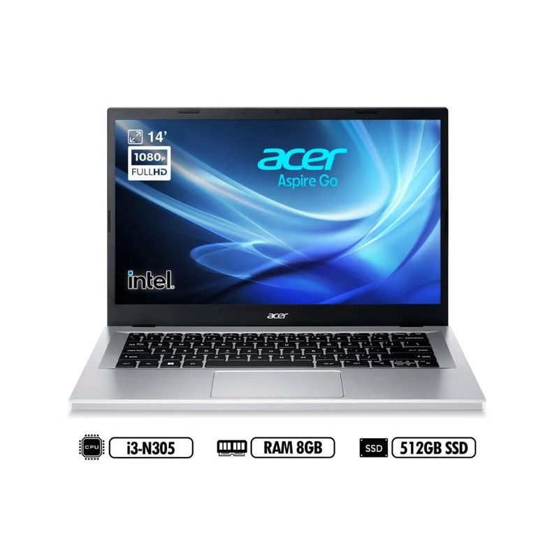 ACER - Portátil Acer AG14-31P-35FJ Intel Core I3-N305 Ram 8gb Ssd 512gb
