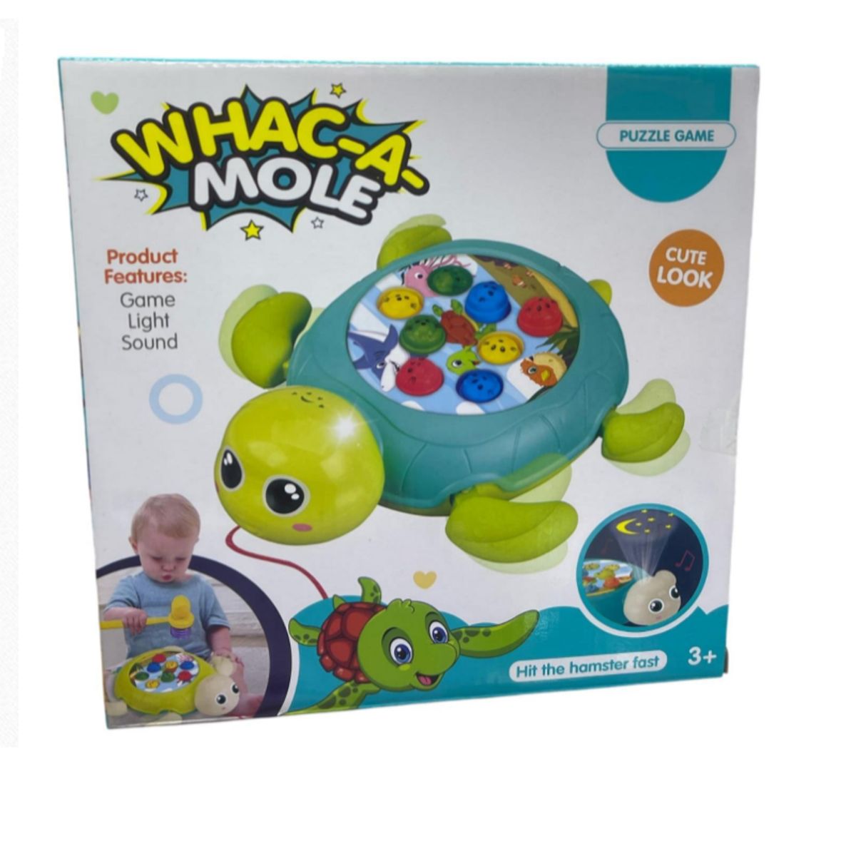 GENERICO - JUGUETE TORTUGA CON LUZ Y SONIDO/ PARA NIÑOS @ + 3 AÑOS