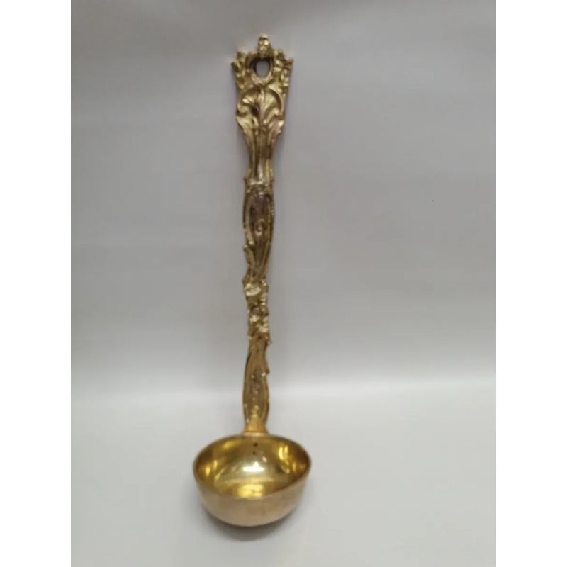 GENERICO - Cucharón Antiguo Bronce Macizo Tallado Grande