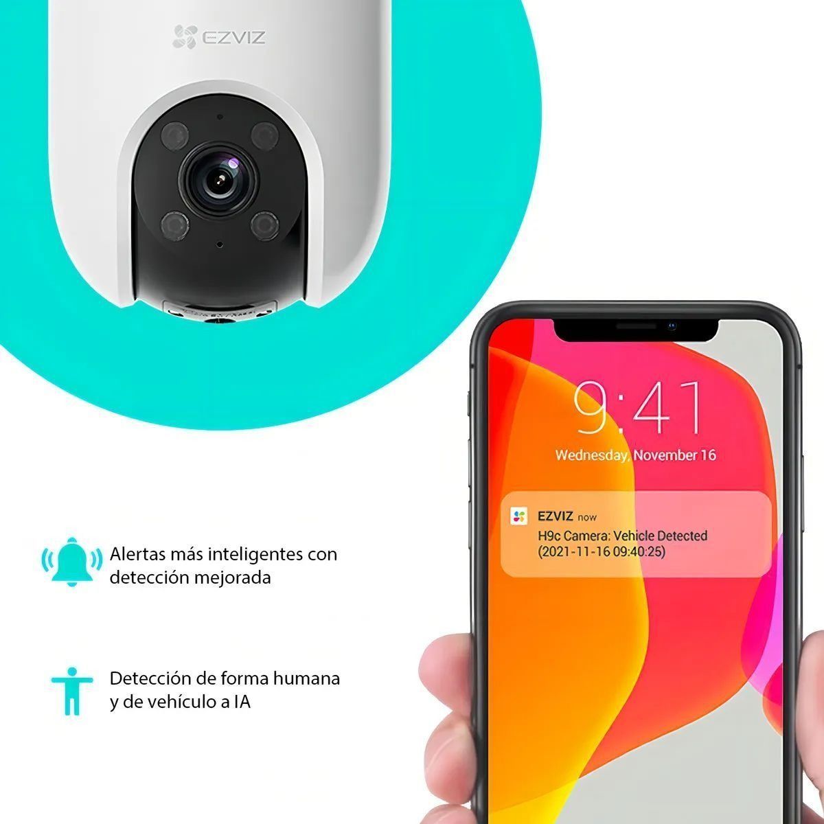 EZVIZ - Cámara WIFI Ezviz H9C + Micro SD 128GB