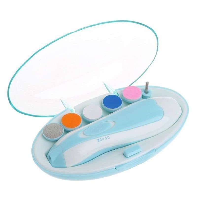 GENERICO - Lima Uñas Bebe Corta Uñas Electrica Limador Electronico Azul