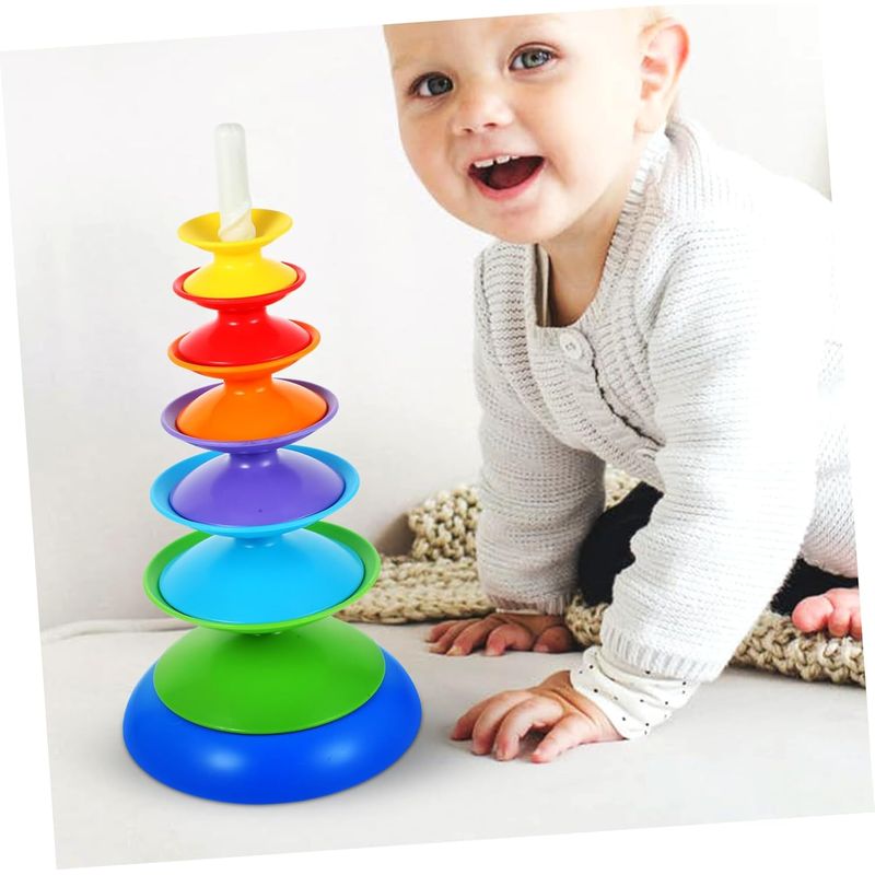GENERICO - Torre De Anillos Montessori Giratoria Encaje Para Apilar