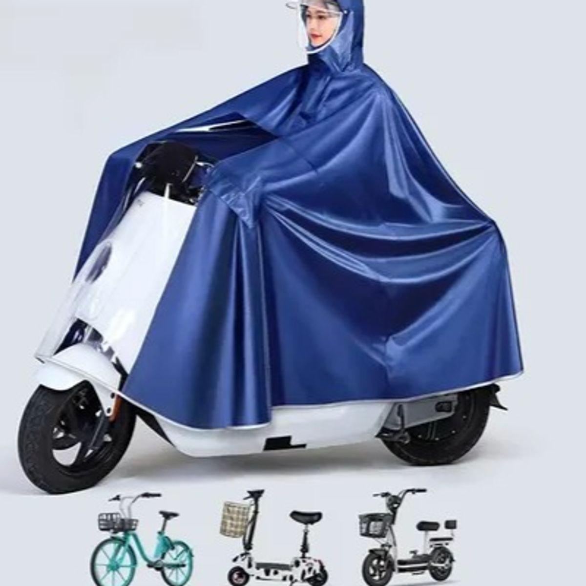 GENERICO - PONCHO IMPERMEABLE MOTO CICLISTA LLUVIA CAPA ENTERIZO