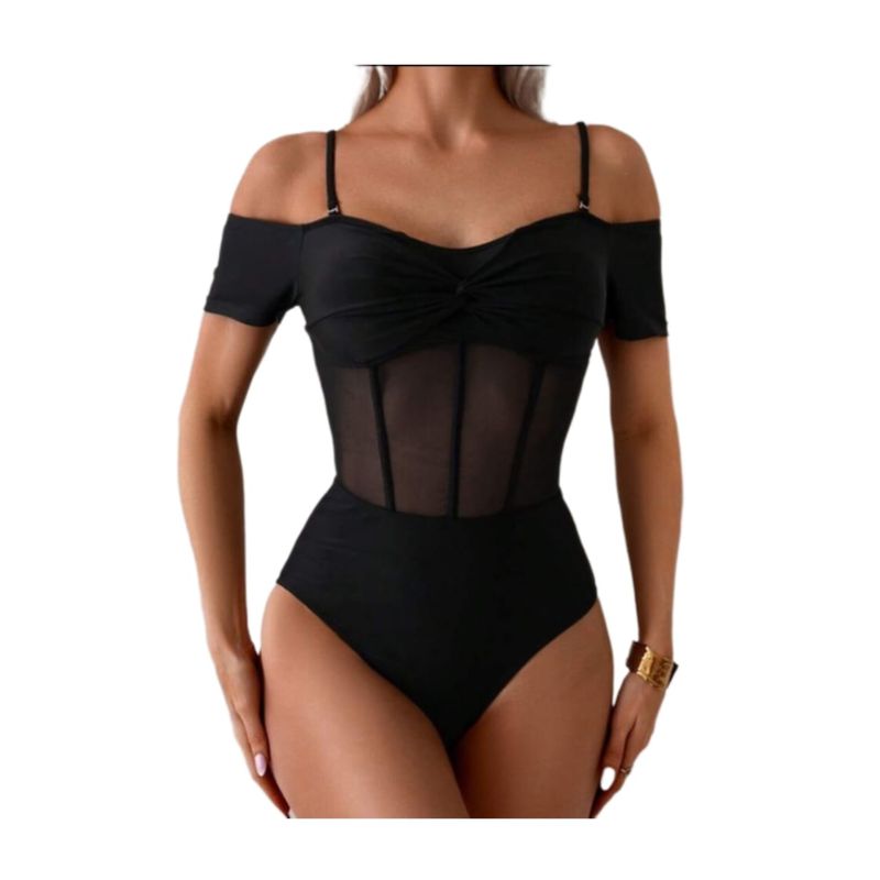 BAPU - Body corset con mangas tiras desmontables copa con arco