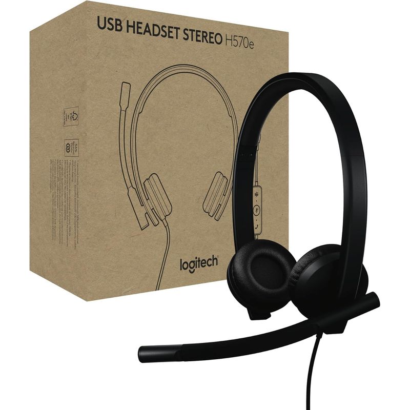 LOGITECH - Auriculares Logitech H570e USB con micrófono cancelación ruido