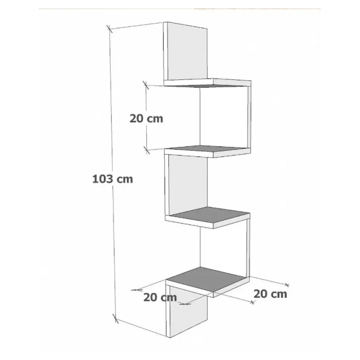 GENERICO - Repisa Esquinero Flotante Decoración Moderna Funcional Blanco Nevado