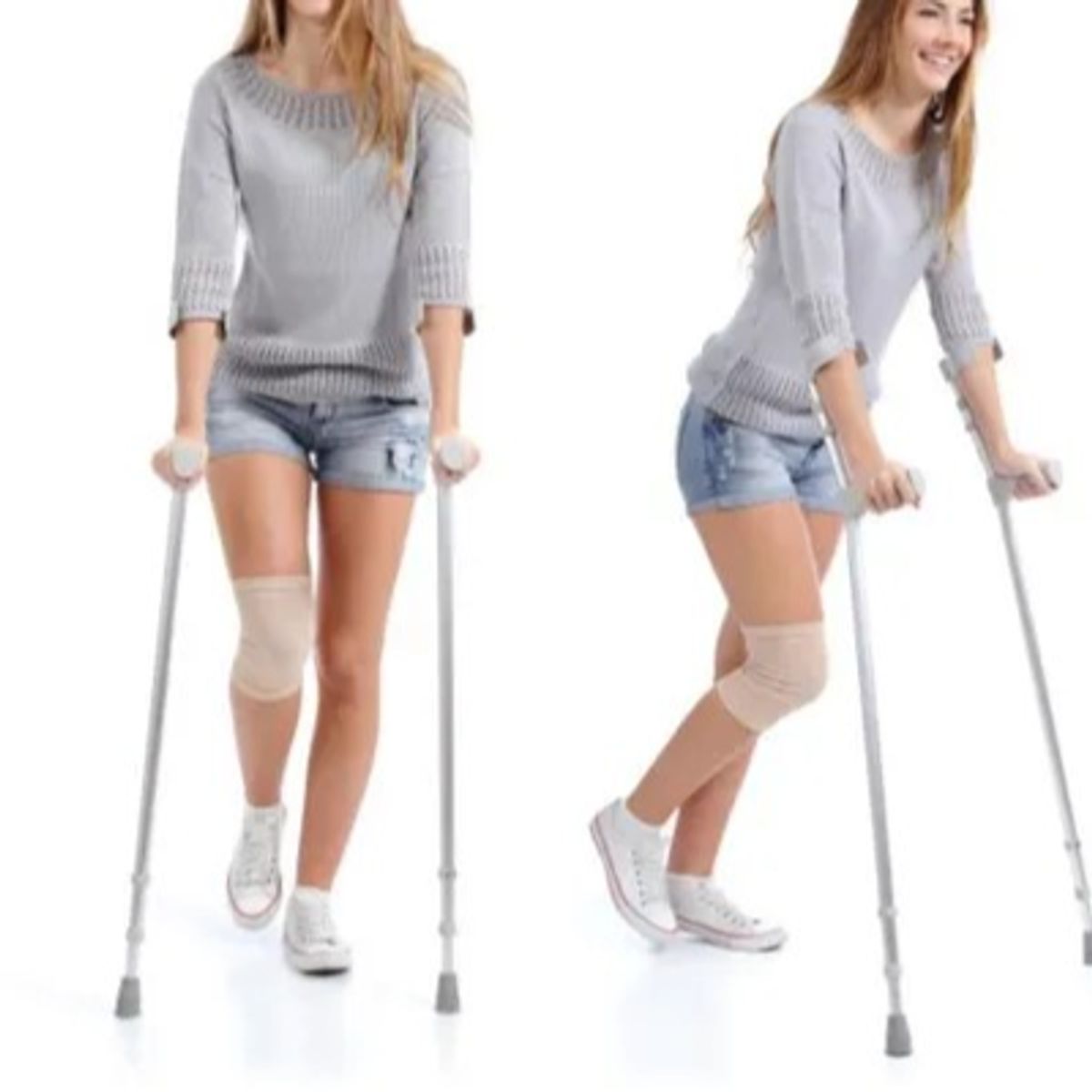 GENERICO - Baston Muleta Canadiense Ortopedico - Impowick Color Gris