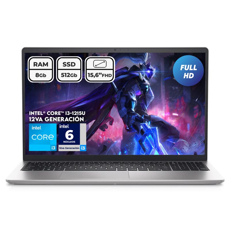 DELL - Portátil Dell 3520 Core I3 1215u Ram 8gb Ssd 512gb FHD 15.6"
