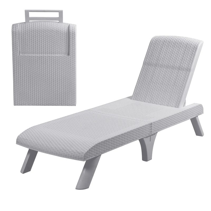 PLASTICOS MQ - Cama Asoleadora Tipo Ratan MQ 573 -Blanco