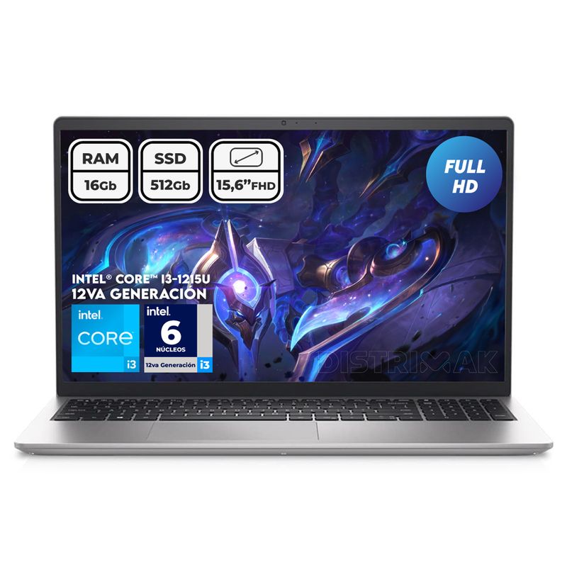 DELL - Portátil Dell 3520 Core I3 1215u Ram 16gb Ssd 512gb FHD 15.6"