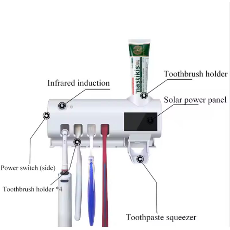 GENERICO - Dispensador De Crema Dental Con Soporte Para Cepillos Con Luz LED