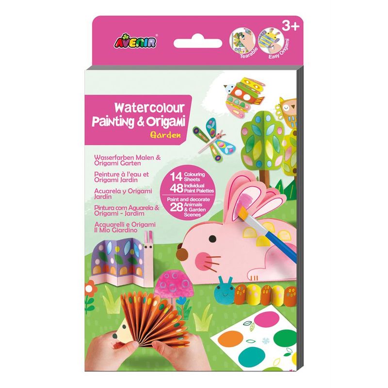 JUGANDO Y EDUCANDO - Set Creativo Acuarela Y Origami Del Jardín Para Niños