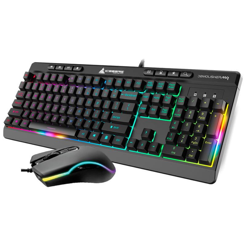 ICEBERG - Combo Gamer Iceberg Demolisher Mk1 Rgb Negro Teclado Y Mouse