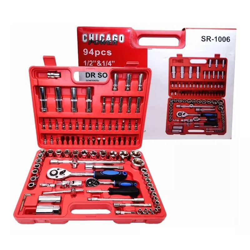 CHICAGO - Juegos De Dados Herramienta Reparación Automóviles 94 Pcs