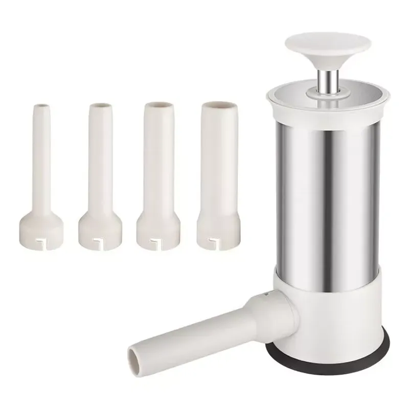 GENERICO - Embutidor Maquina Manual Salchichas Chorizo Aluminio 4 En 1 hogar