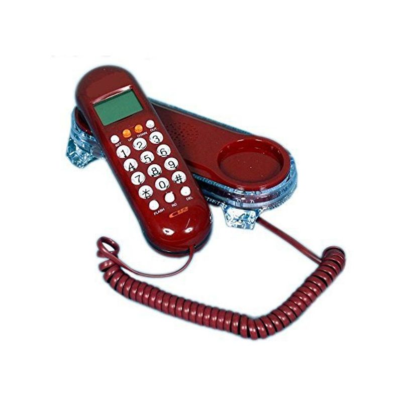 PANASONIC - Teléfono Fijo Unilínea Identificador Auxiliar Cableado Rojo
