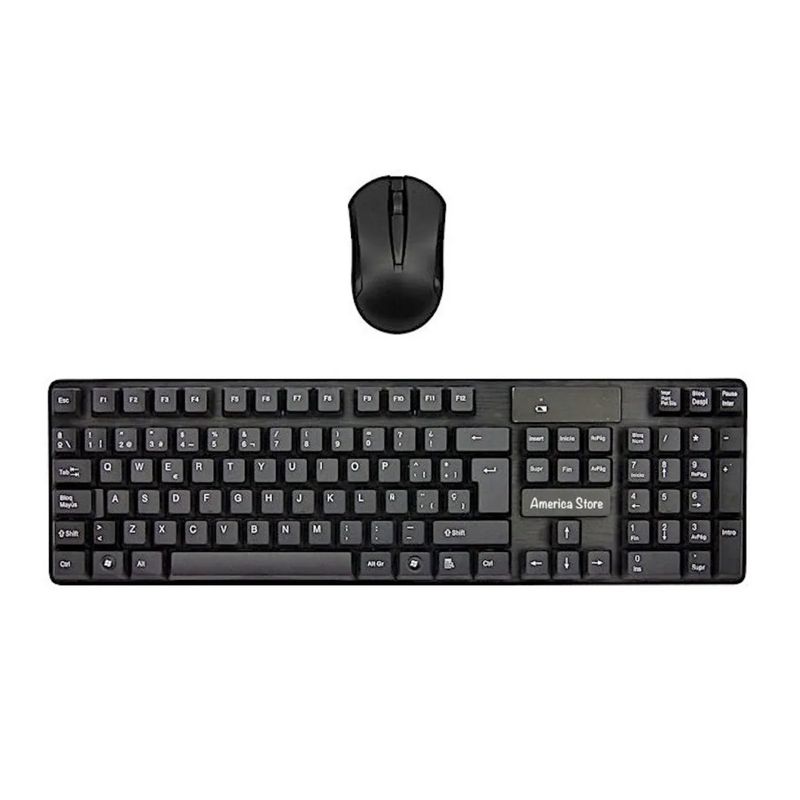 GENERICO - Combo Teclado + Mouse Inalámbrico En Español Ñ Receptor Usb