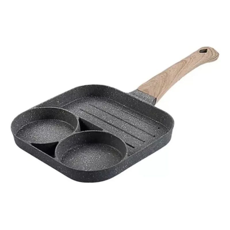 GENERICO - Sartén antiadherente multiusos 3 en 1 para huevos carne