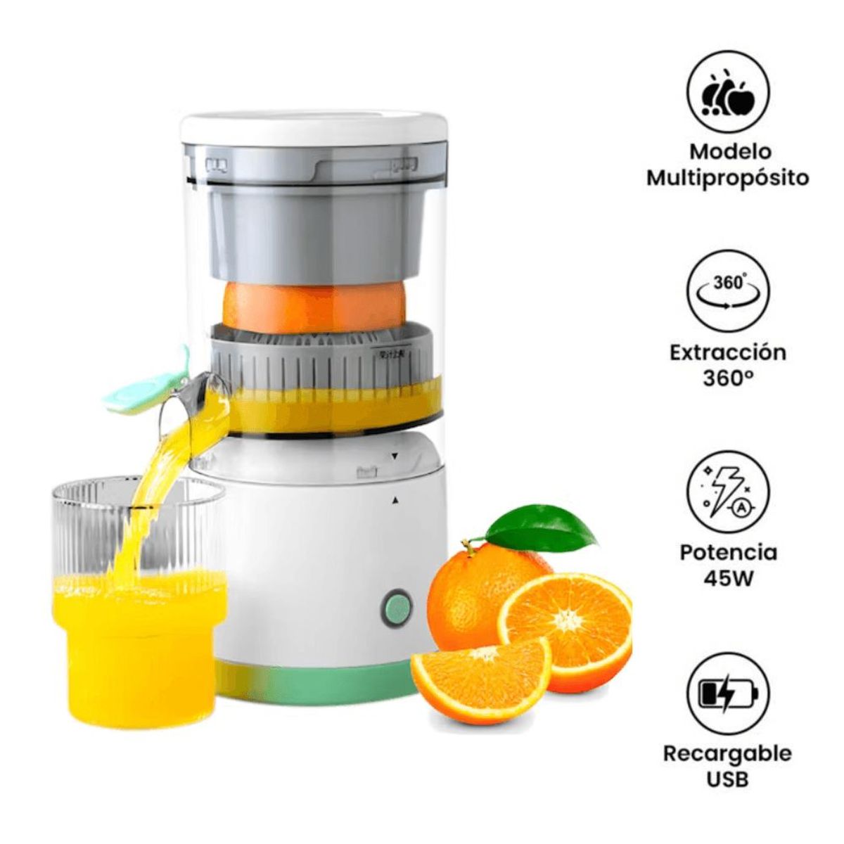 GENERICO - Exprimidor De Naranjas Electrico Inalambrico Recargable