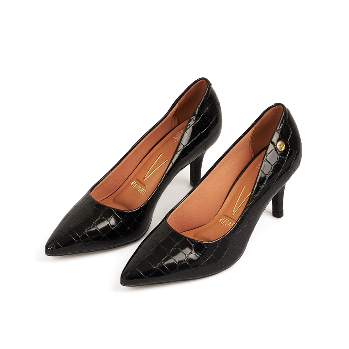 VIZZANO - STILETTO MEDIO VERNIZ CROCO NEGRO VIZZANO