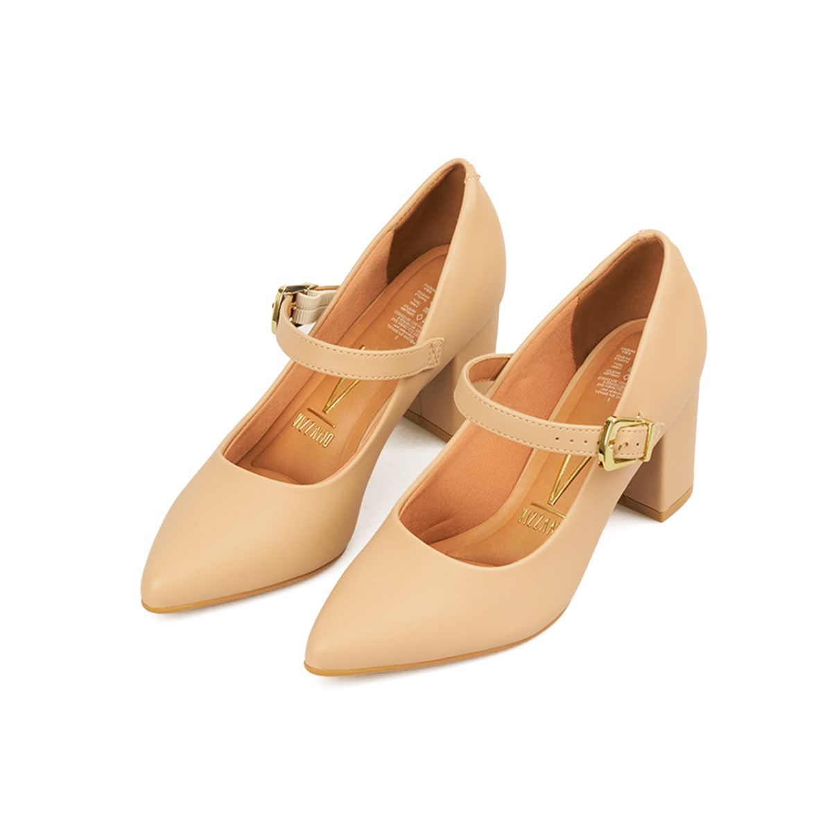 VIZZANO - TACON MEDIO PELICA BEIGE DORADO VIZZANO