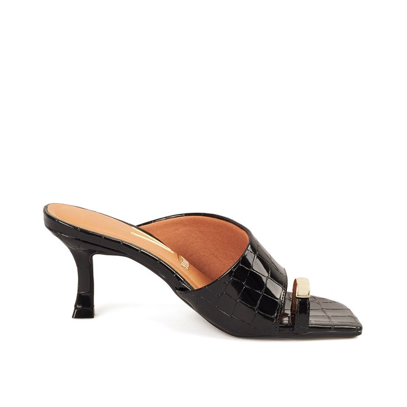 VIZZANO - SANDALIA CROCO NEGRO DORADO VIZZANO