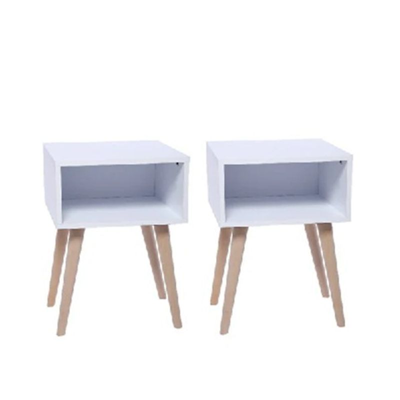 DKO DESIGN - Set X Dos Mesas De Noche Turku 44x40x40cm Blanca
