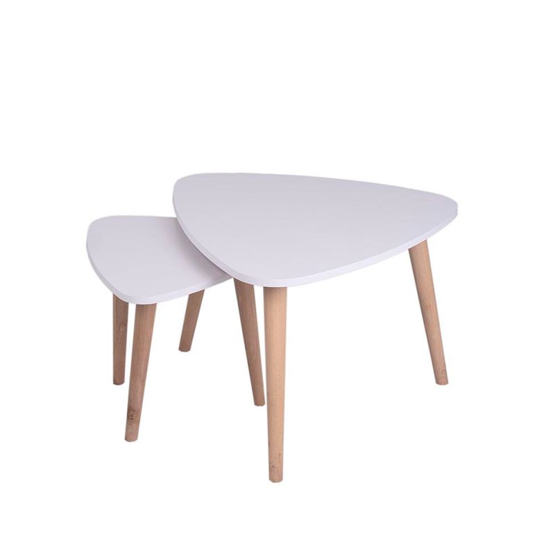 DKO DESIGN - Set X 2 Mesas De Centro Nao 42x59.6x59.6cm Blanca
