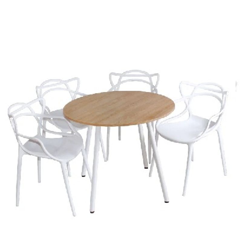 DKO DESIGN - Comedor Redondo 4p 5x80x80cm Vienes + 4 Sillas Solna
