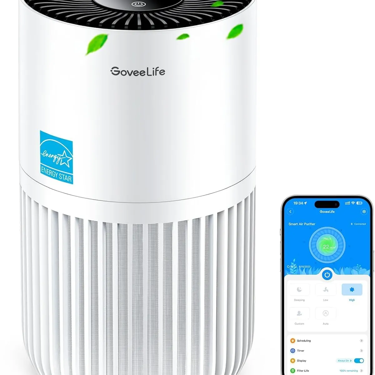 GENERICO - Goveelife Mini Purificador De Aire Para Dormitorio Alexa