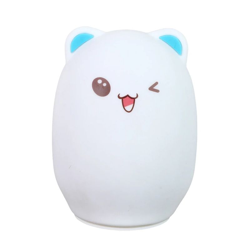 GENERICO - Lámpara Velador Luz Noche Gato Infantil Silicona Recargable