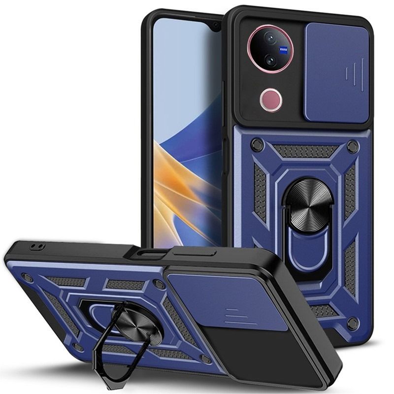 GENERICO - Funda Estuche Case Protector Slider Compatible Con Vivo V50 5G Azul