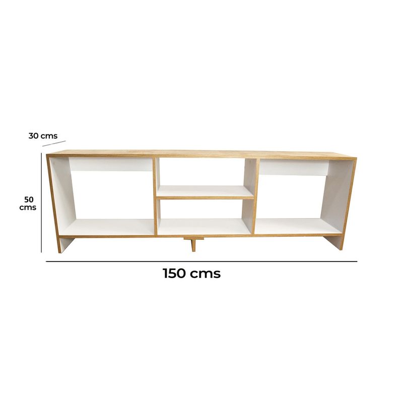 DKO DESIGN - Mesa TV Eco Plus 50x150x30 Blanco Fresno