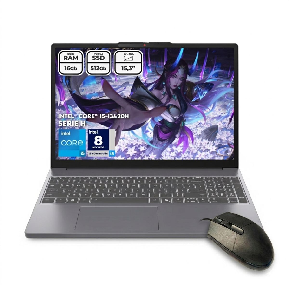 Lenovo - Portátil Lenovo Intel Core I5-13420h Ram16gb Ssd 512gb 15,3 Pulgadas Aluminio Computador Portátil