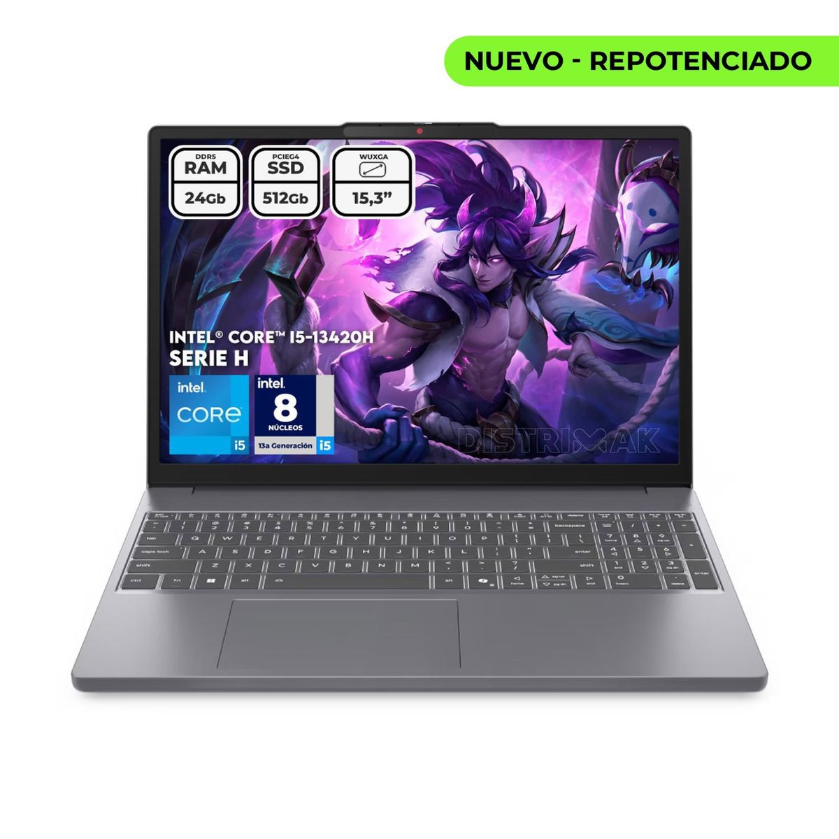 Lenovo - Portátil Lenovo Intel Core I5-13420h Ram24gb Ssd 512gb 15,3 Pulgadas Aluminio Computador Portátil