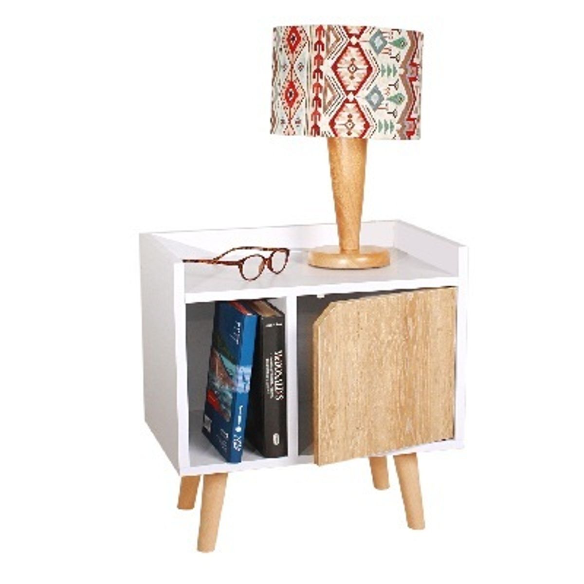 DKO DESIGN - Set X 2 Mesas De Noche Dreams 50x45x30cm Blanca Con Puerta