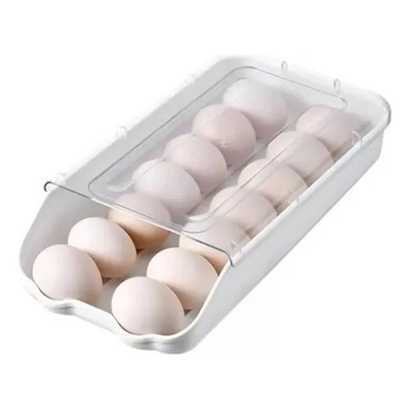 GENERICO - Organizador De Huevos Tapa Transparente Soporte Huevera
