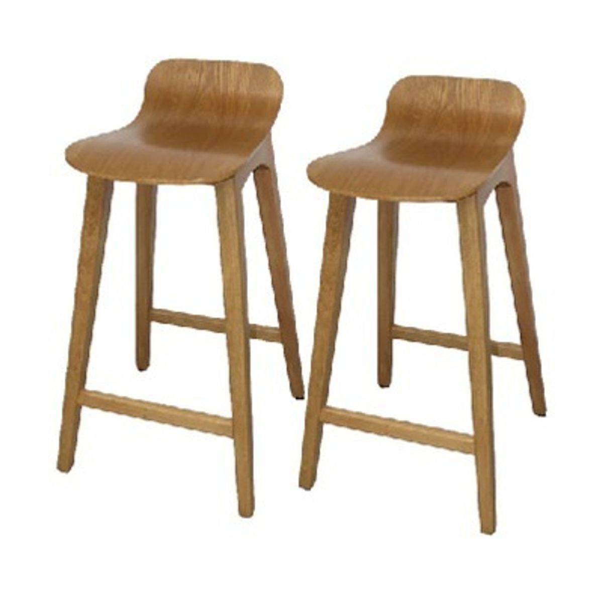 DKO DESIGN - Set Sillas Bar Madrid 70x46x30cm Madera